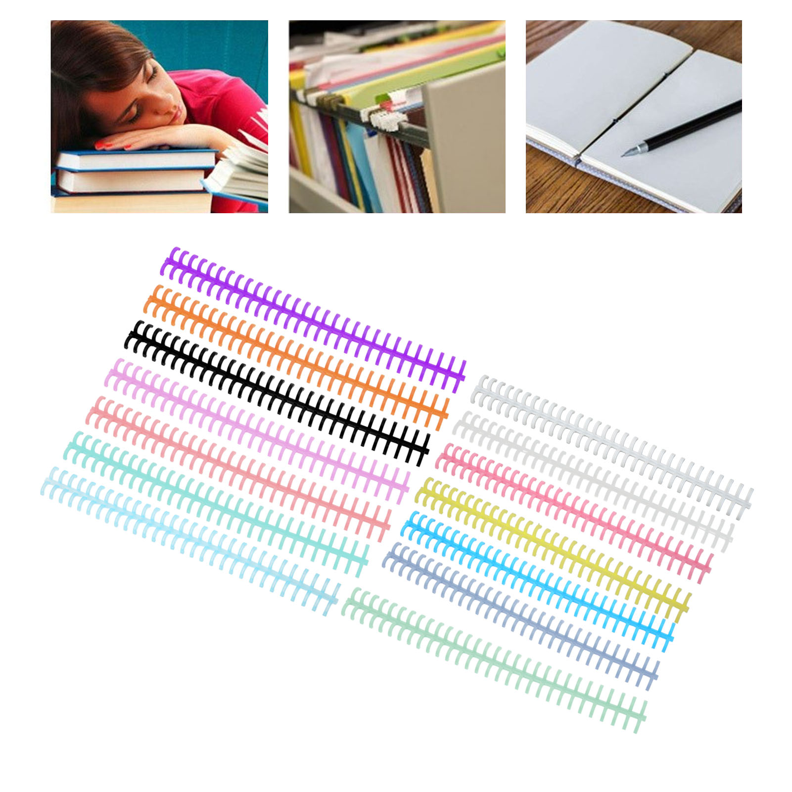 Binding Comb Plastic - 10 قطع من مشابك التثبيت ذات