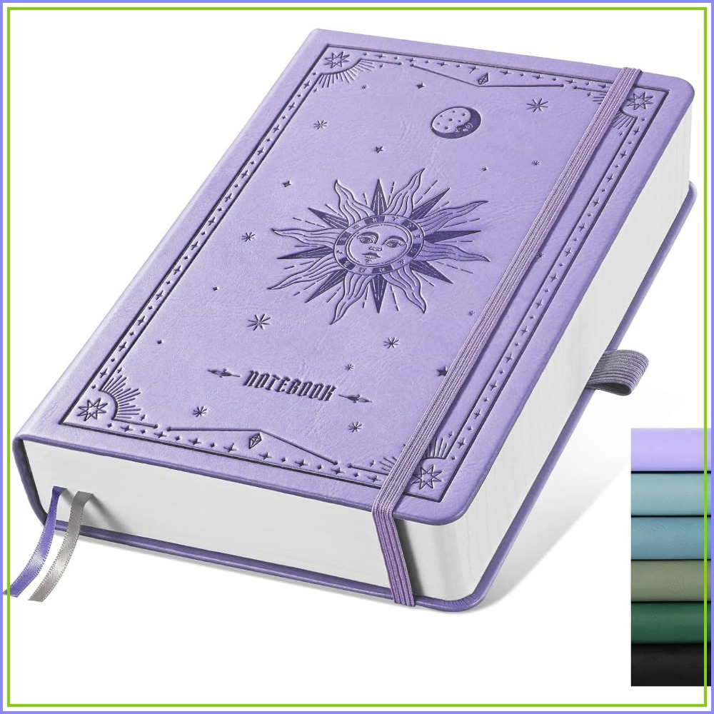 Journal Leather Hardcover - دفتر يوميات مسطر بغلاف صلب مقاس