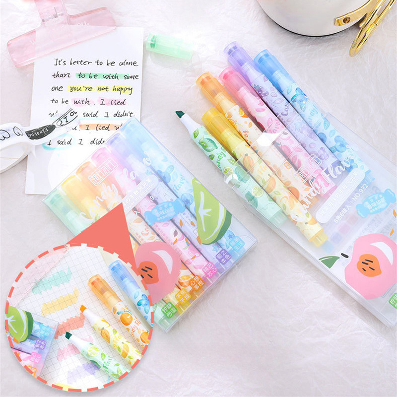 Highlighter Set Pastel - أقلام ذات طرف ناعم معطرة بالفواكه