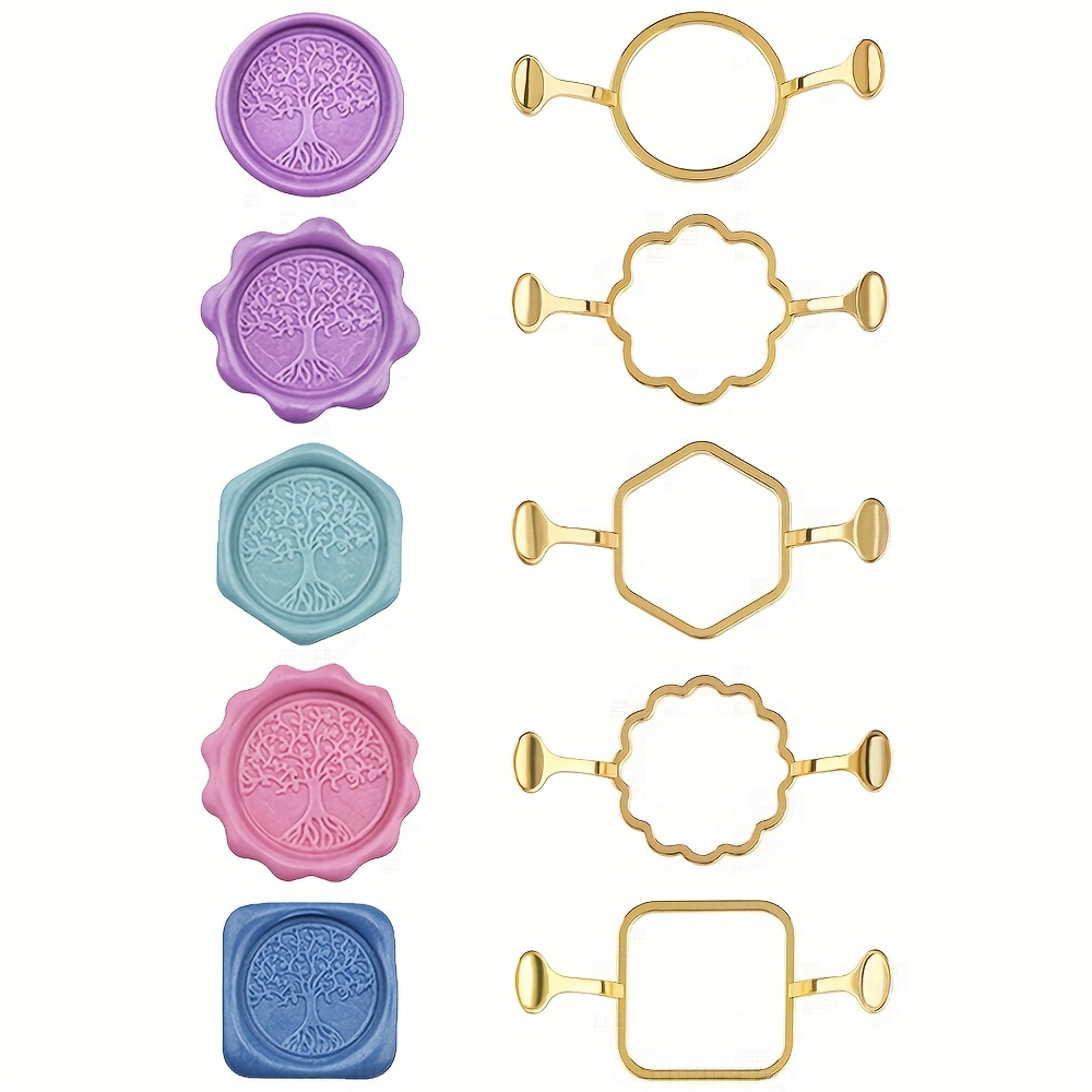 Wax Seal Stamp Kit - 5-حزمة مسدس مربع المعادن ختم من