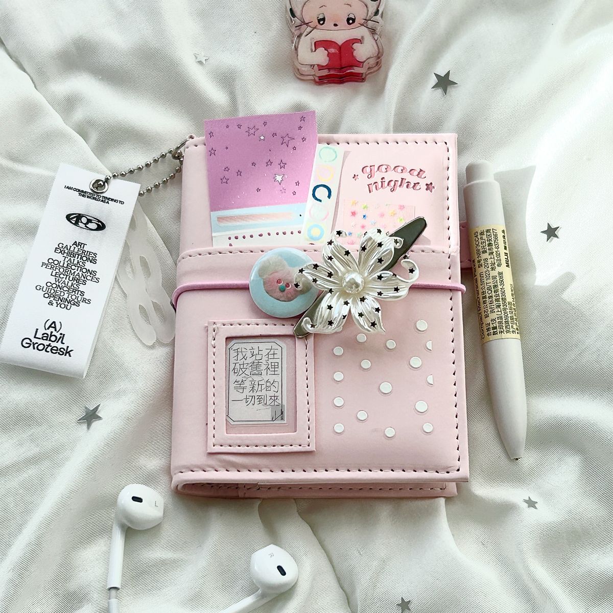 Journal Leather Hardcover - دفتر يوميات ورقي وردي لطيف M5