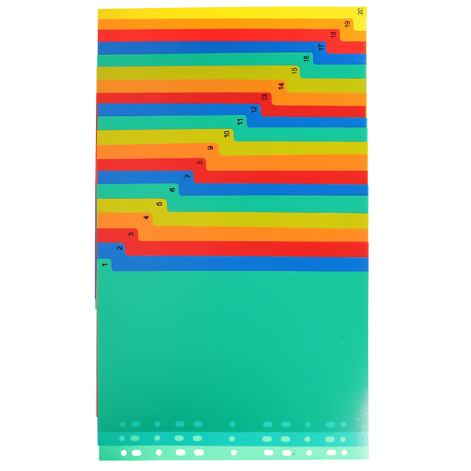 Index Tab Divider - 20 قطعة من فواصل الملفات الملونة
