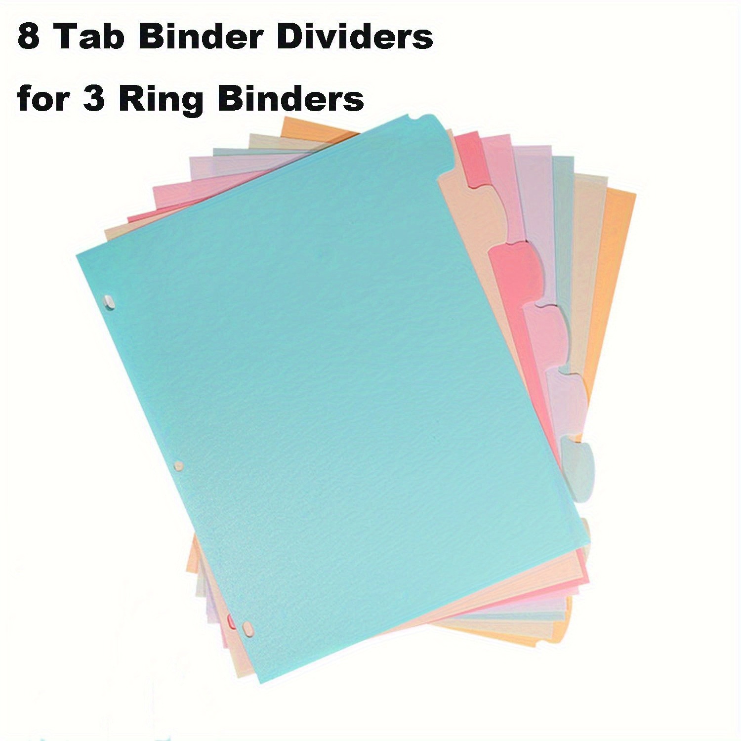 Index Tab Divider - 8 فواصل متعددة الألوان لدفاتر التسجيل