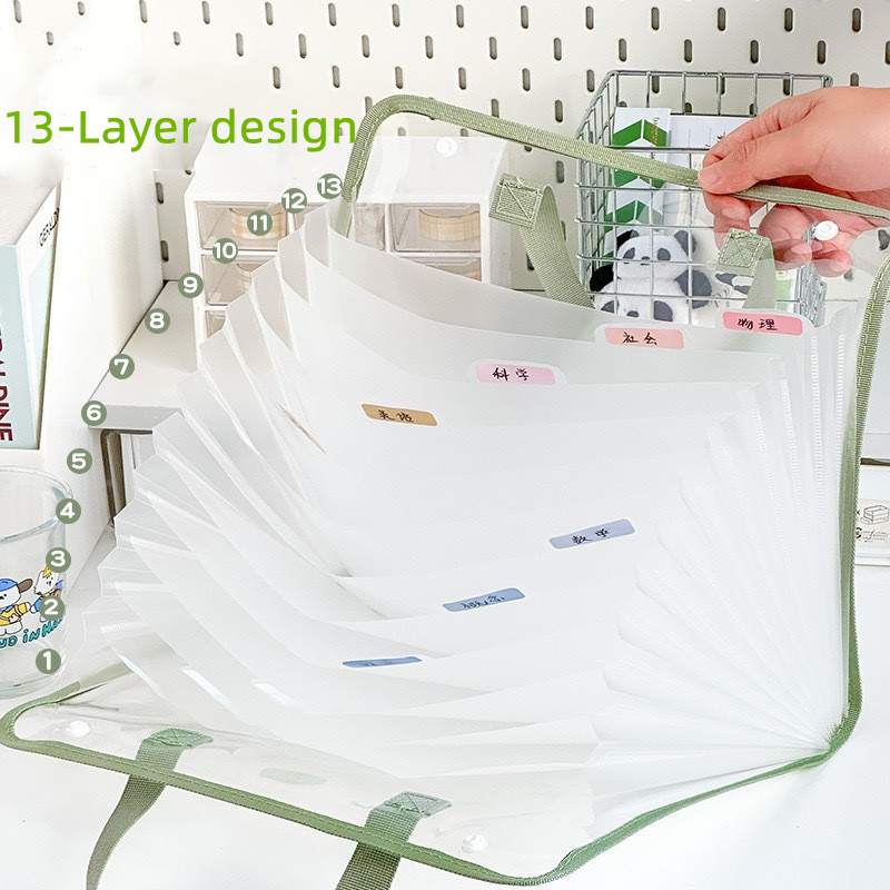 Office Stationery And Supply - 13-Layer A4 مجلد ملفات التخزين المنظم