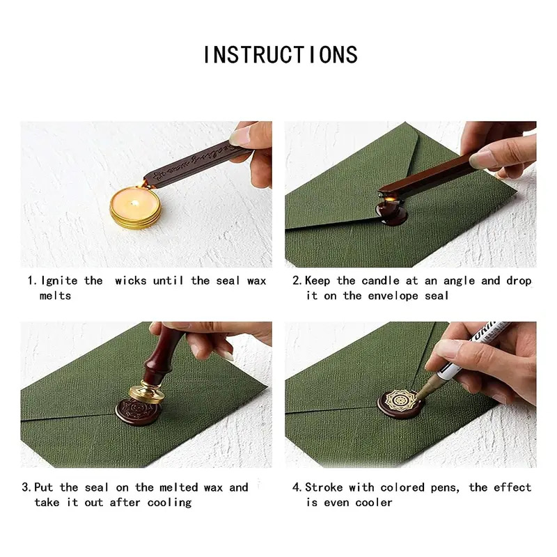 12 قطعة/الحقيبة أعواد شمع معدن - مراجعة Wax Seal Stamp Kit وسعره