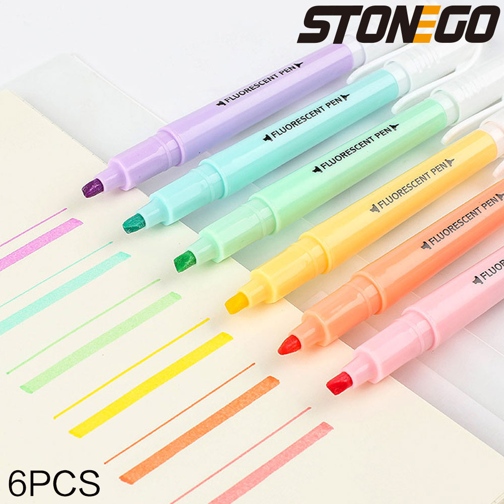 STONEGO 6 قطعة مجموعة هيغليغتر - مراجعة Highlighter Set Pastel وسعره