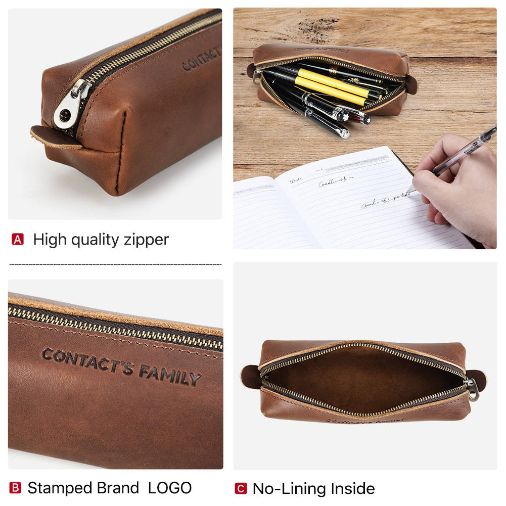 مقلمة جلدية ريترو عالية السعة  - مراجعة Stationery Supplies Business وسعره