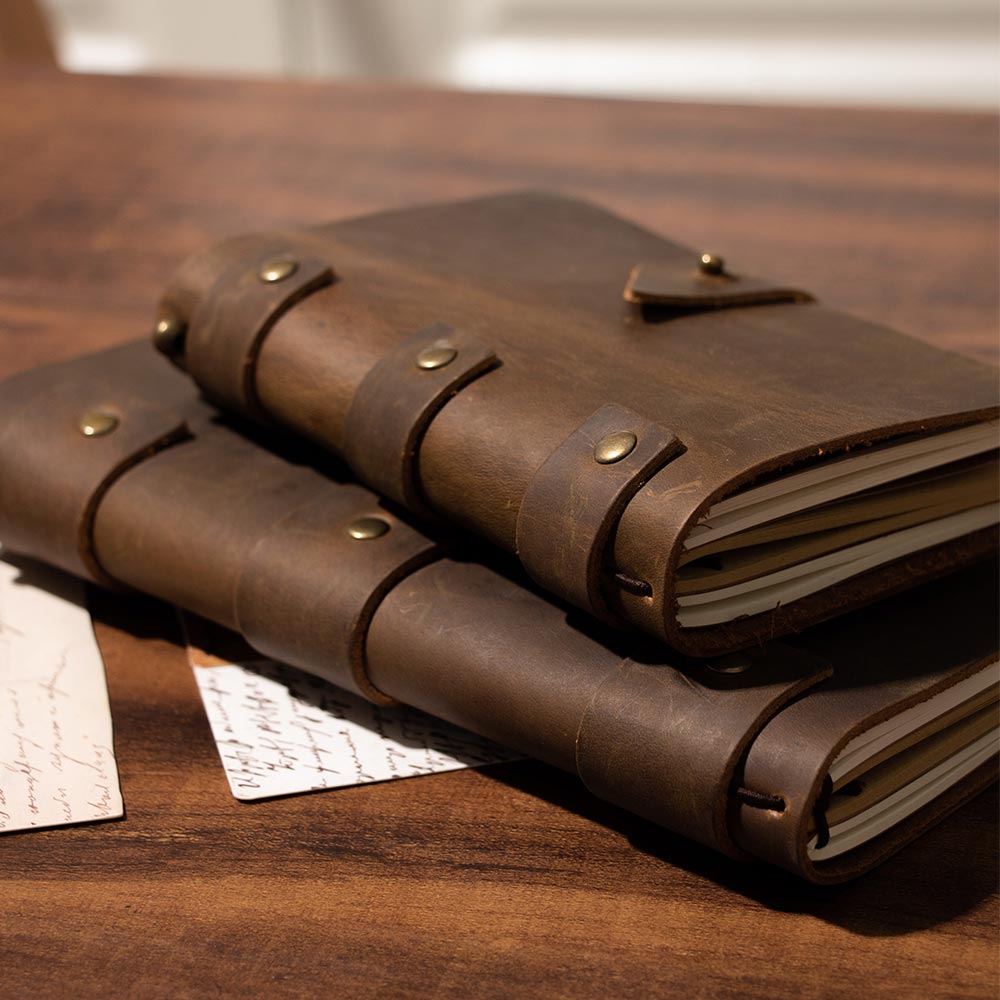 دفتر يوميات جلدي عتيق بغلاف فا - مراجعة Journal Leather Hardcover وسعره