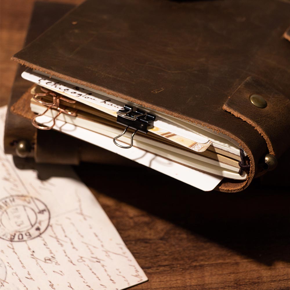 دفتر يوميات جلدي عتيق بغلاف فا - مراجعة Journal Leather Hardcover وسعره