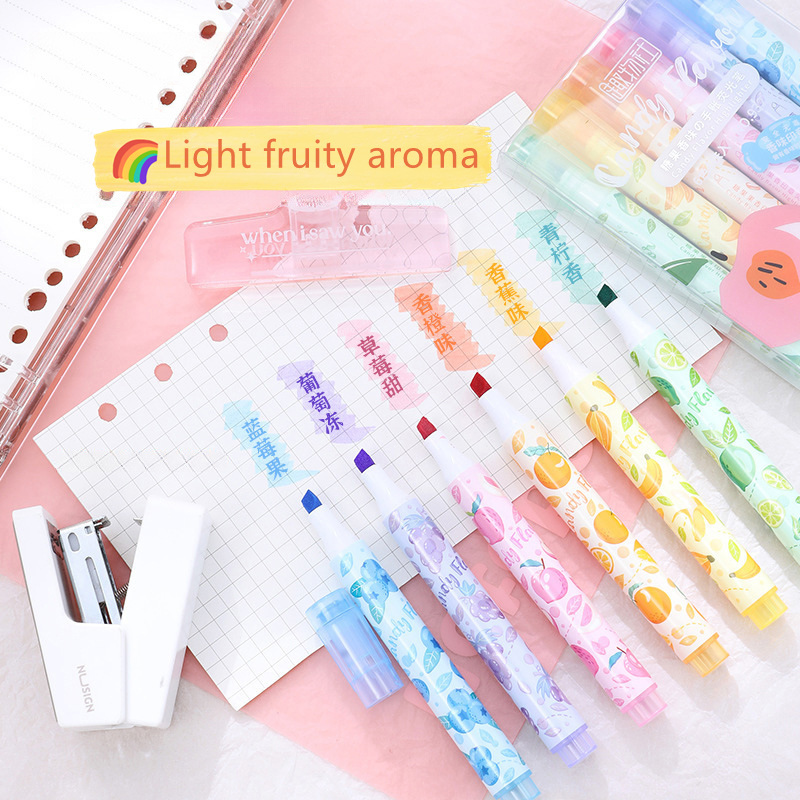 أقلام ذات طرف ناعم معطرة بالفو - مراجعة Highlighter Set Pastel وسعره