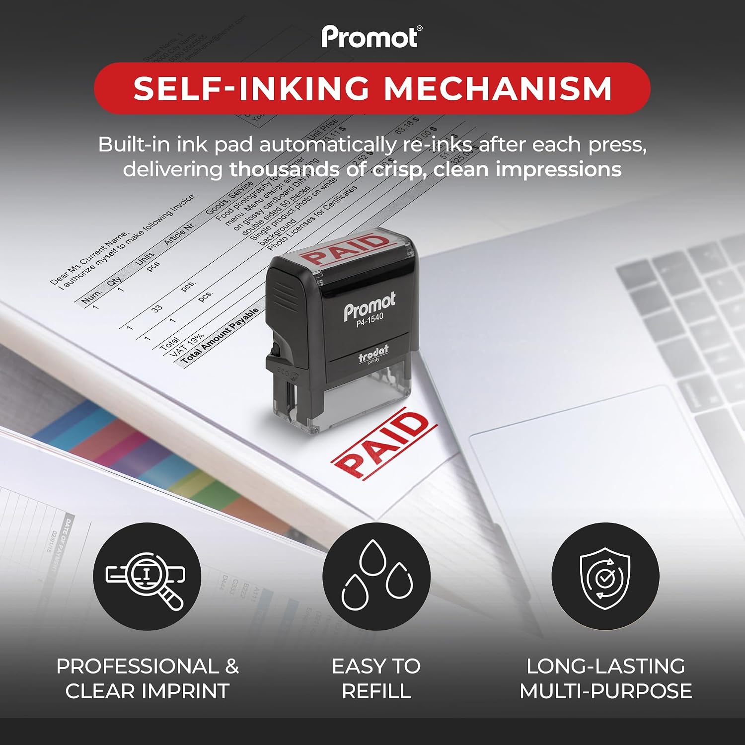 ختم ذاتي التحبير قابل لإعادة ا - مراجعة Self Inking Stamp وسعره