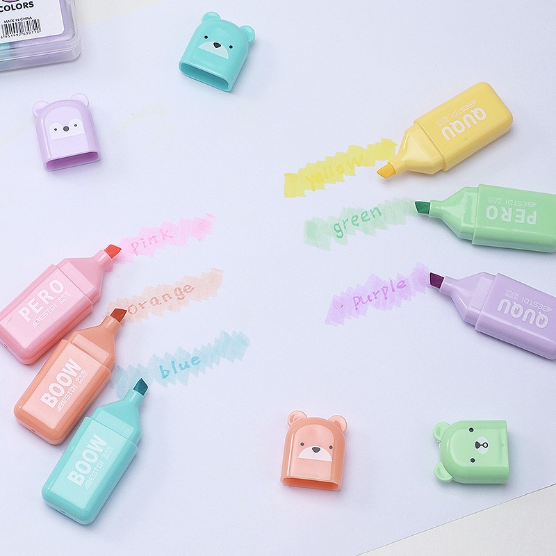 4/6/12 قطعة أقلام تحديد على شك - مراجعة Highlighter Set Pastel وسعره