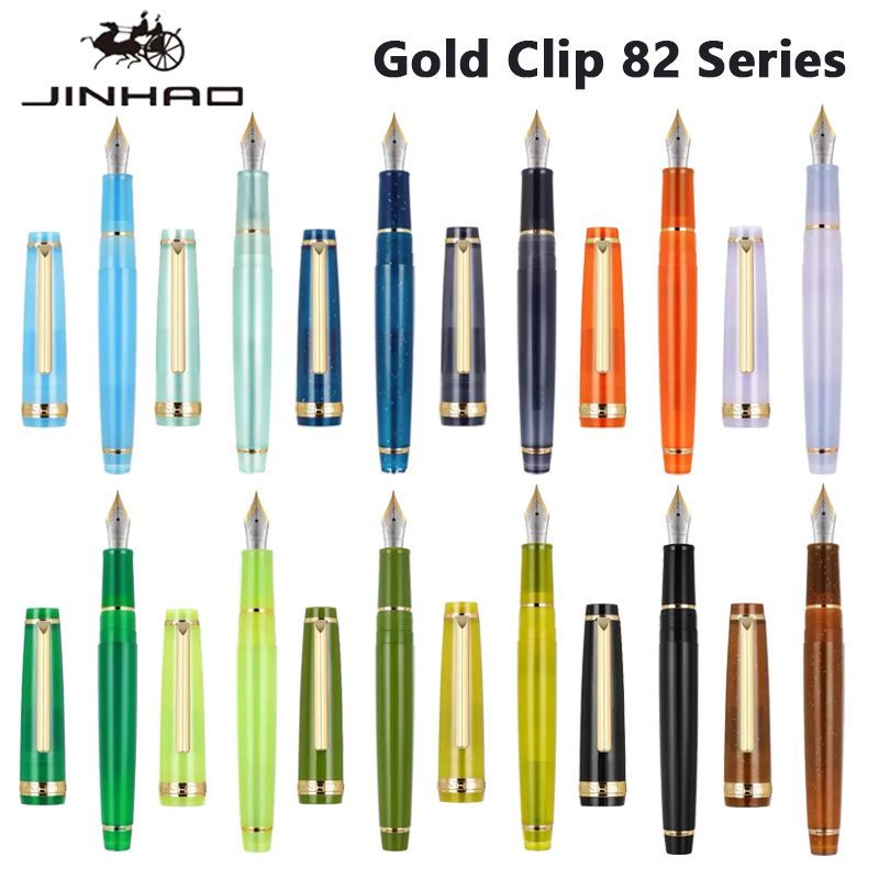 Jinhao 82 قلم حبر مشبك ذهبي EF - مراجعة Stationery Supplies Business وسعره