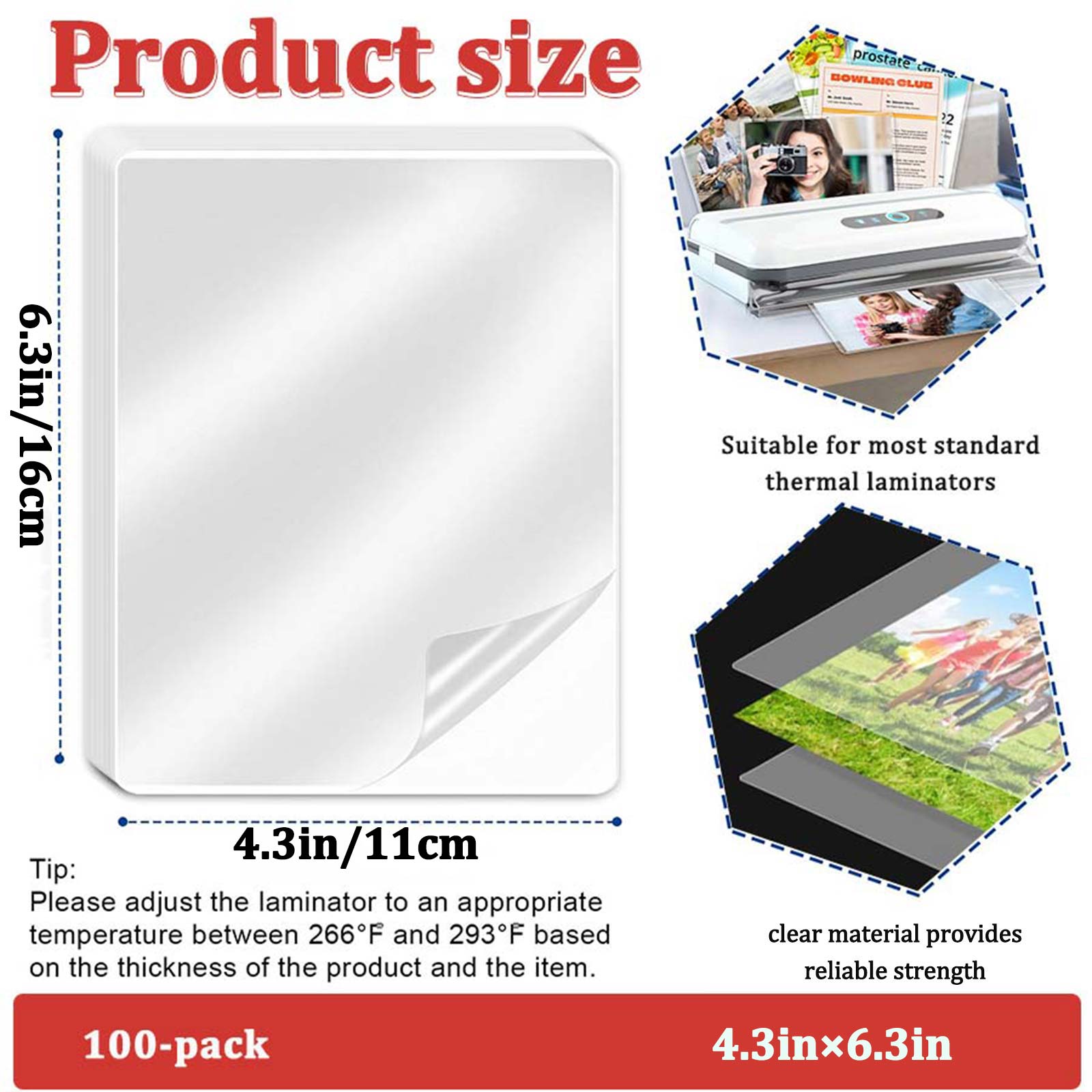 100 ورقة تغليف حراري مقاس 4.3× - مراجعة Document Laminator Pouch وسعره