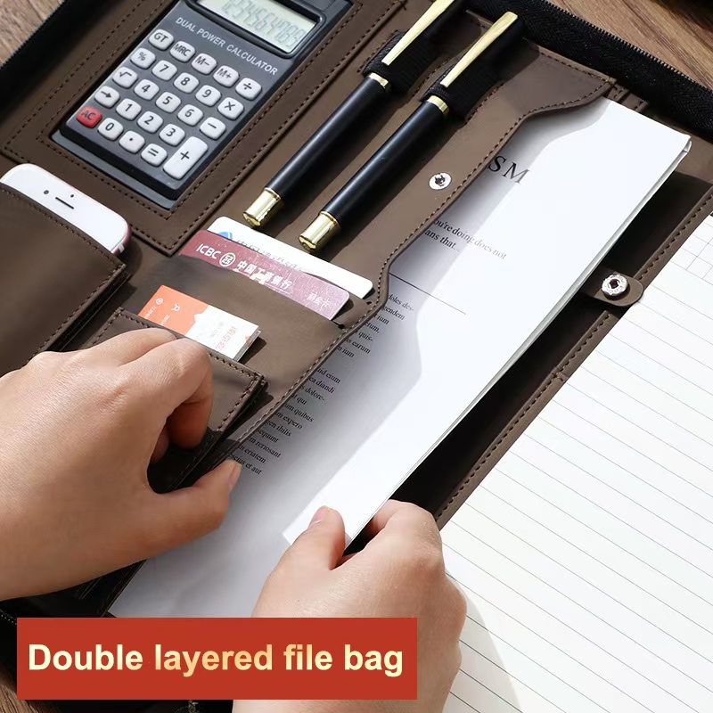 حافظة مستندات من جلد البولي يو - مراجعة Portfolio Folder Zip وسعره